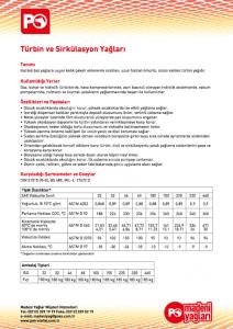 Petrol Ofisi Türbin yağı 22, 32 ,46 ,68 ,100 , 150, 220